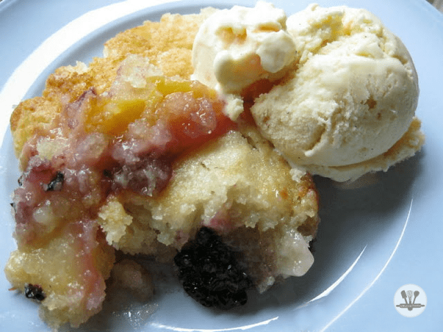 This simple peach blackberry cobbler will melt in your mouth—better make a double batch!