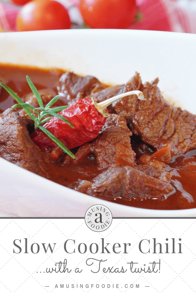 This slow cooker chili has a mouth-watering Texas twist!