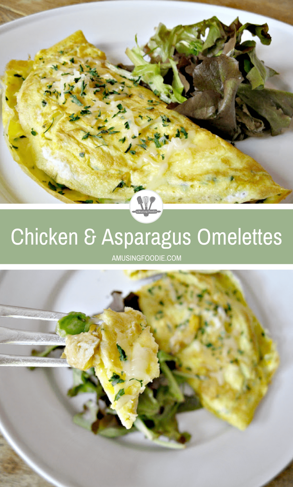 These chicken and asparagus omelettes are so easy to make!