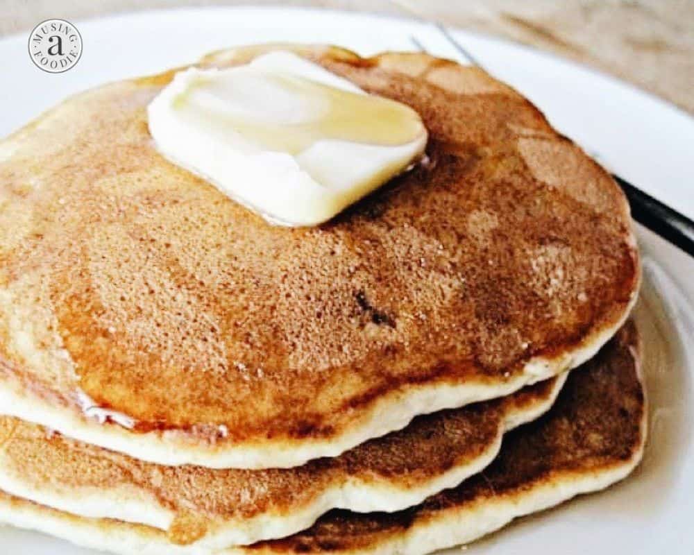 Stack of banana pancakes