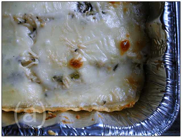 Creamy chicken and portobello white lasagna
