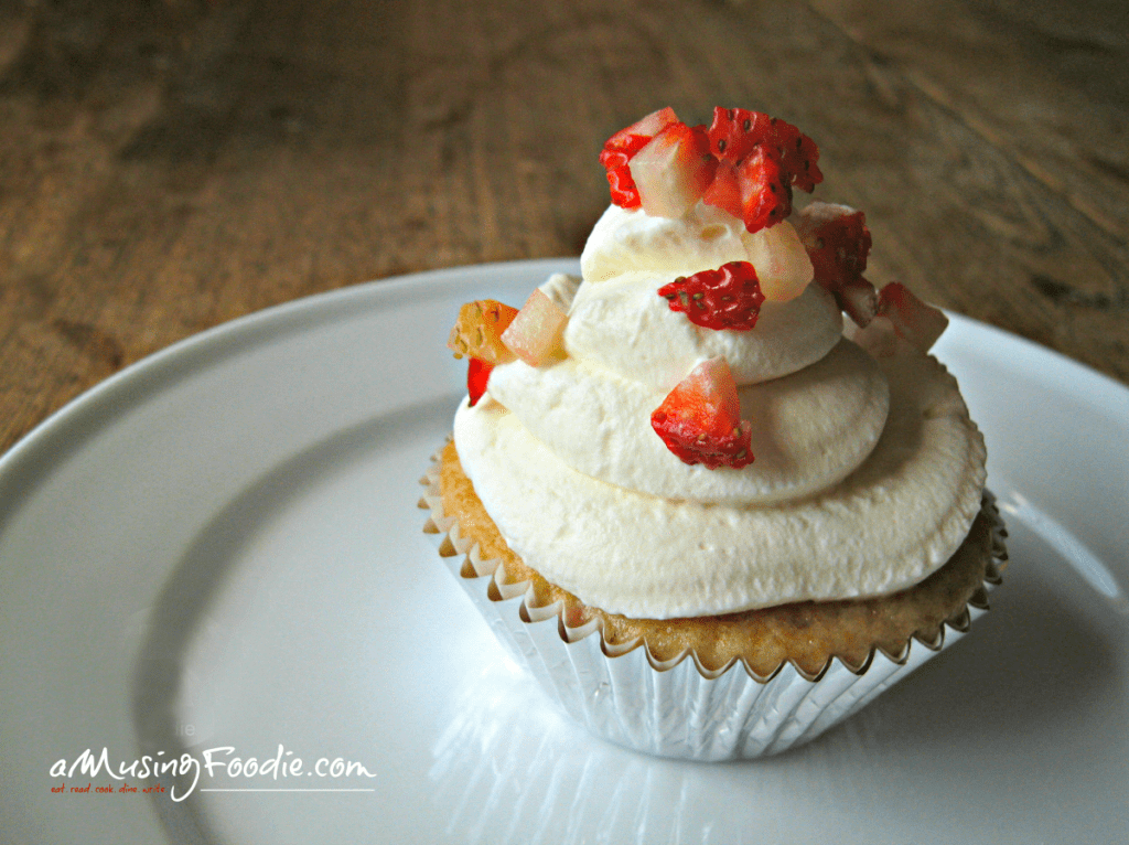 Strawberry Shortcake Cupcakes with Vanilla Whipped Cream Frosting