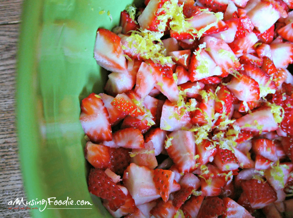 Macerating Strawberries for Strawberry Shortcake Cupcakes