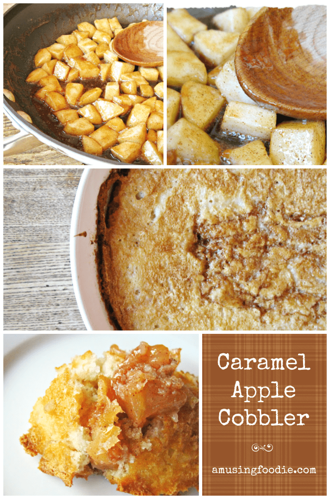 Caramel apple cobbler is a simple and delicious alternative to traditional apple pie. It's a perfect fall dessert! Yum!