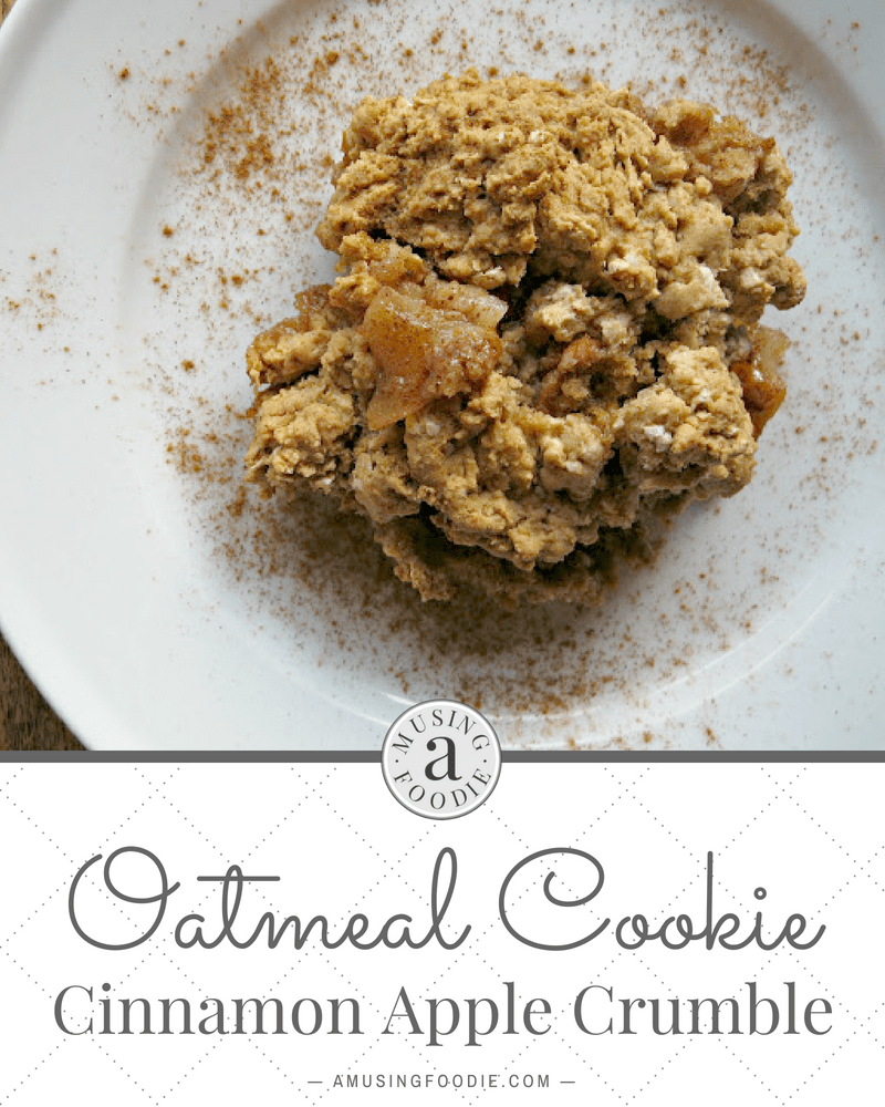 This oatmeal cookie cinnamon apple crumble is like a marriage between cobbler and oatmeal cookies. Yum!