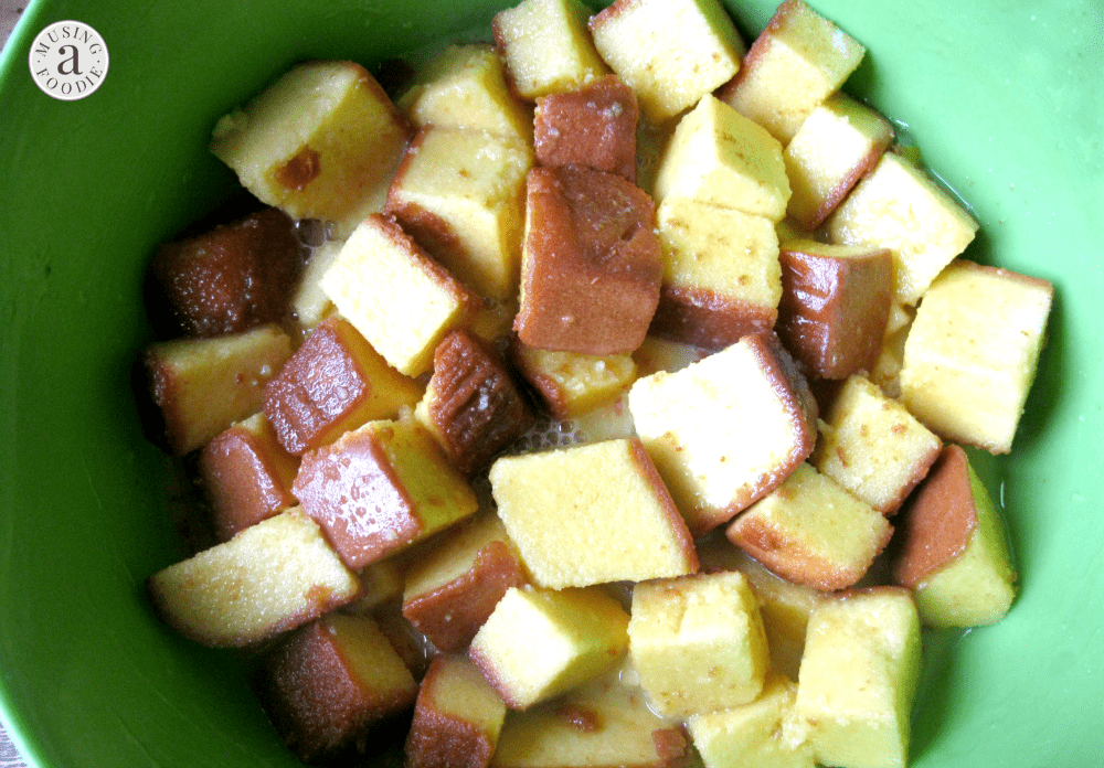 Think of this hazelnut pound cake pudding as traditional bread pudding with a modern sweet and velvety twist!
