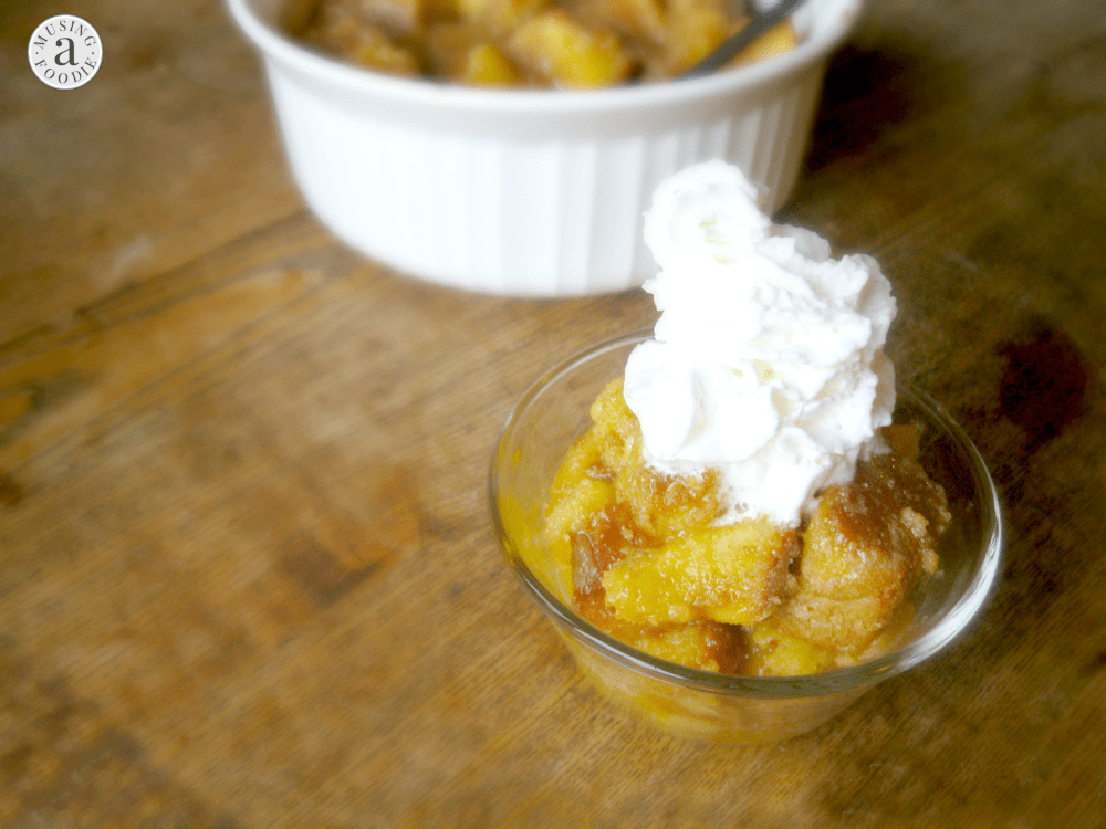Think of this hazelnut pound cake pudding as traditional bread pudding with a modern sweet and velvety twist!