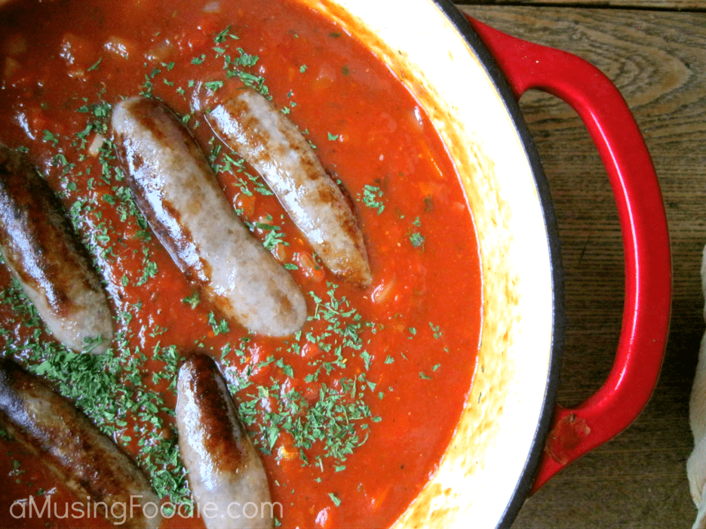 Bratwurst and Shrimp Jambalaya This bratwurst and shrimp jambalaya is the ultimate comfort food, layered with all sorts of savory flavors and ready on your stove top in a little over an hour.