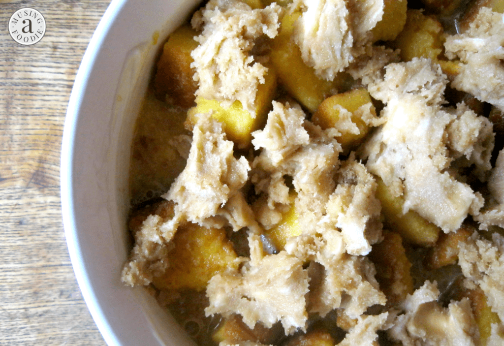 Think of this hazelnut pound cake pudding as traditional bread pudding with a modern sweet and velvety twist!