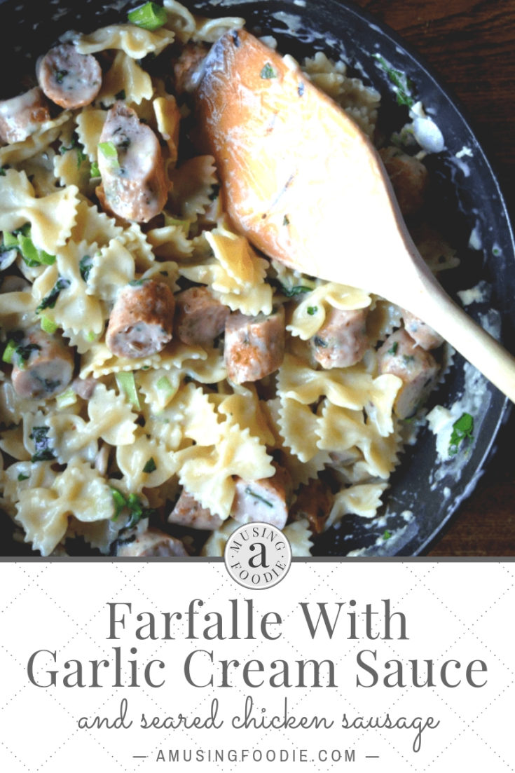 Farfalle With Garlic Parmesan Cream Sauce and Pan-Seared Chicken ...