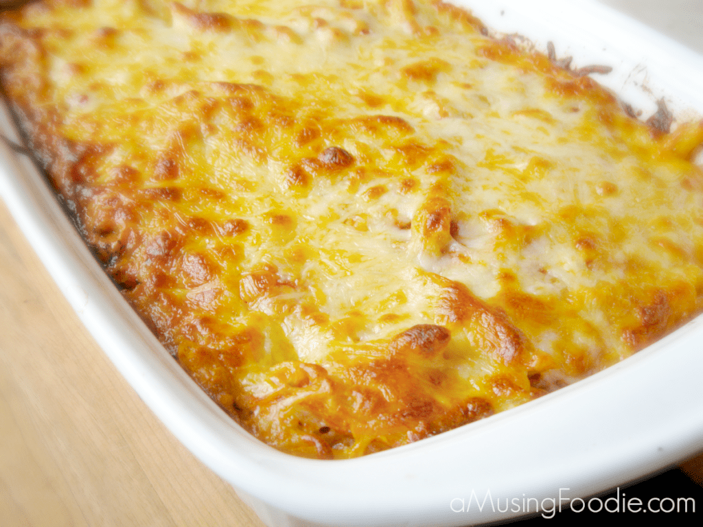 This yummy baked ziti recipe makes enough to feed a crowd or to portion out for leftovers!