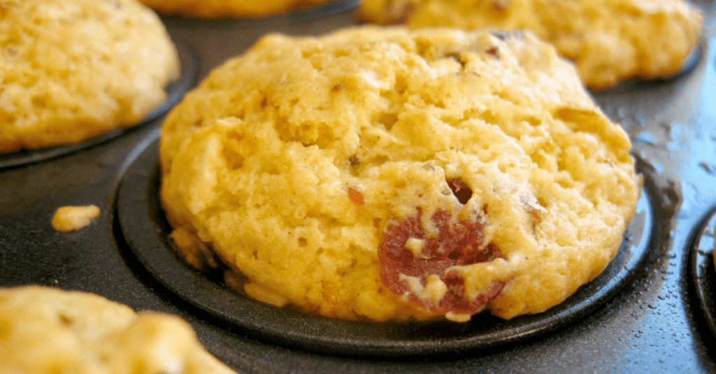 Cranberry Almond Zucchini Mini Muffins Cranberry almond zucchini muffins in the muffin pan