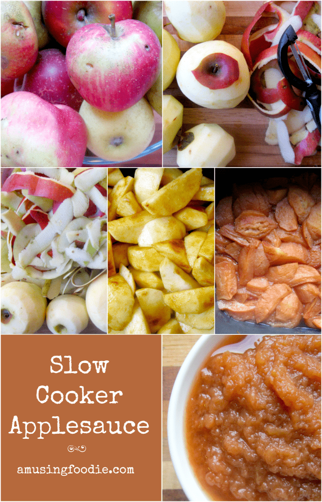 Easy homemade slow cooker applesauce — tastes amazing, and makes your house smell delightful!