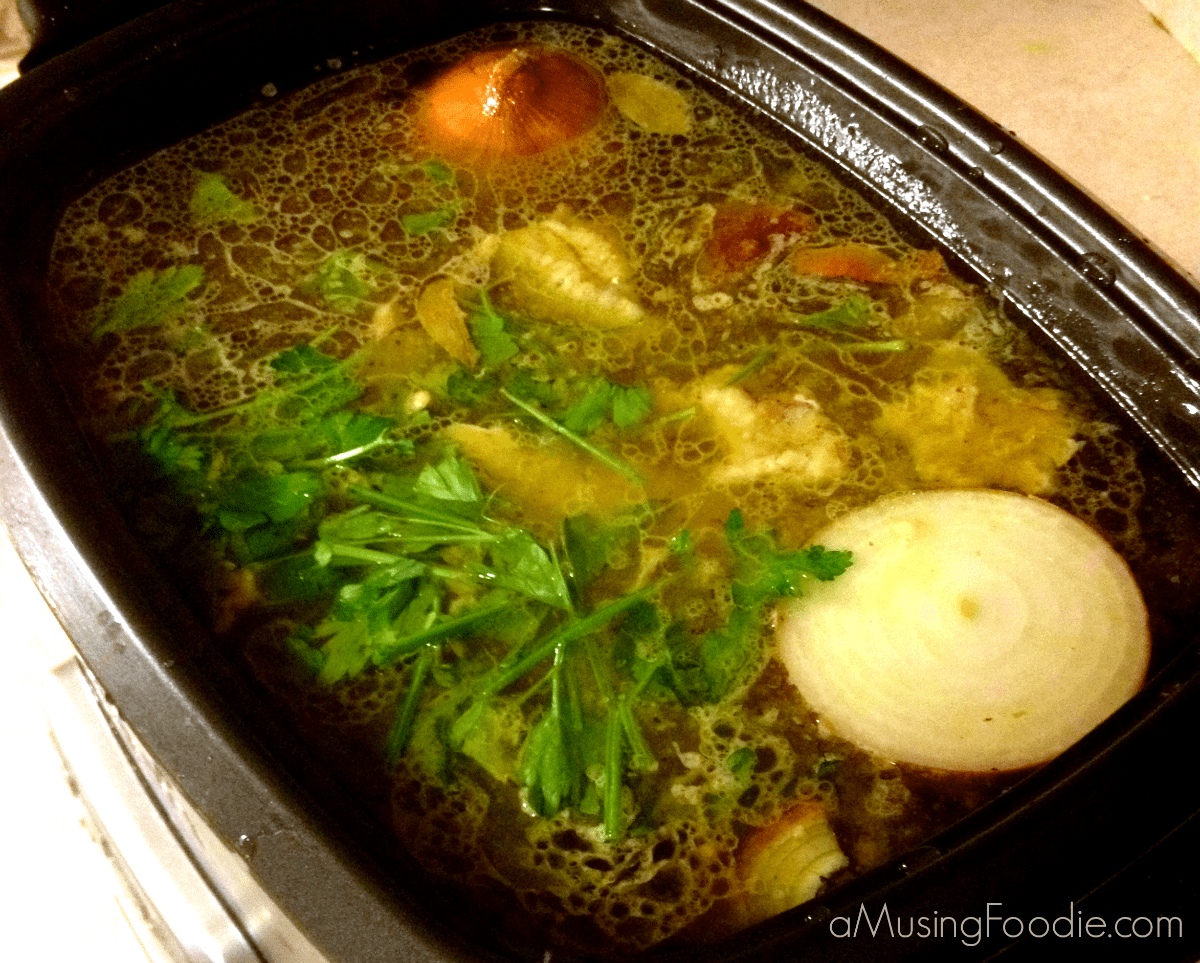 Overnight Slow Cooker Chicken Stock