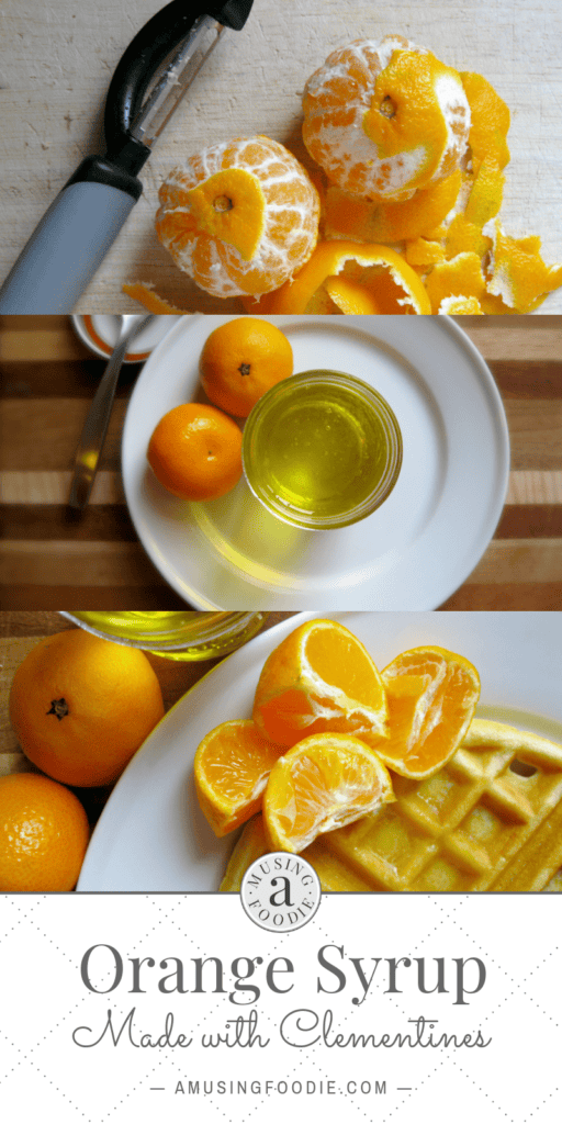 Homemade orange syrup made with clementines has a mild and light orange scented citrus flavor.