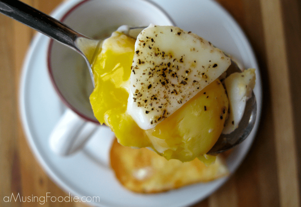 Poached Egg in a Mug Bite Poached Egg in a Mug Bite