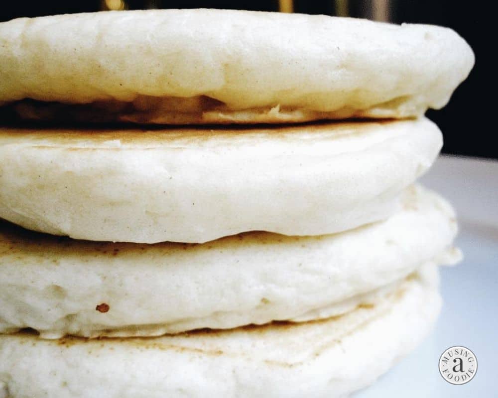 Stack of fluffy homemade pancakes