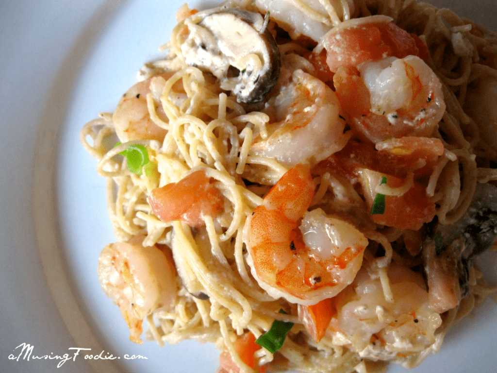 Seared Shrimp with Whole Wheat Pasta