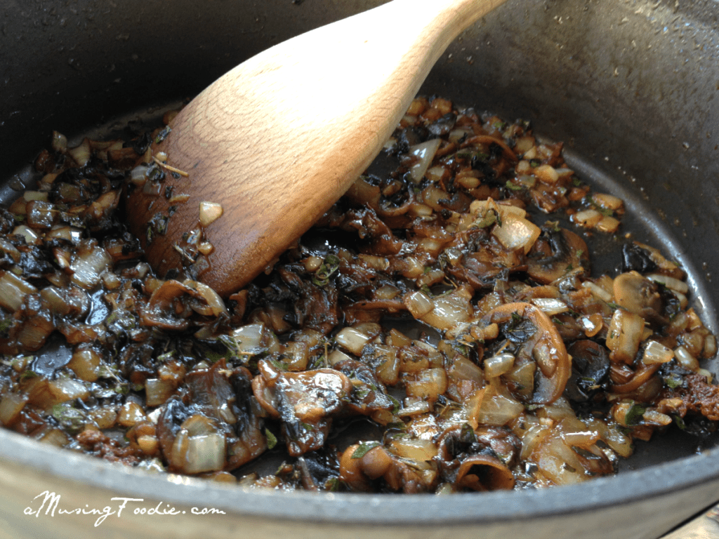Sauteed mushrooms, onions and herbs.