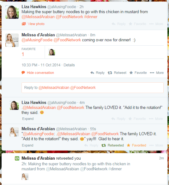 Melissa d'Arabian tweets back
