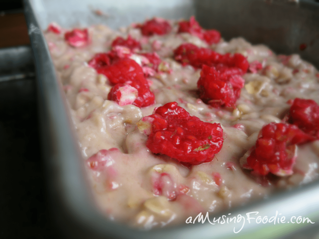 Raspberry Oatmeal Banana Bread