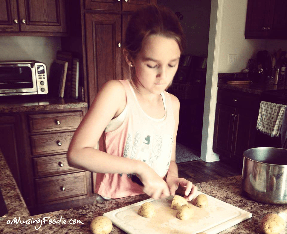 Tween Helping in the Kitchen