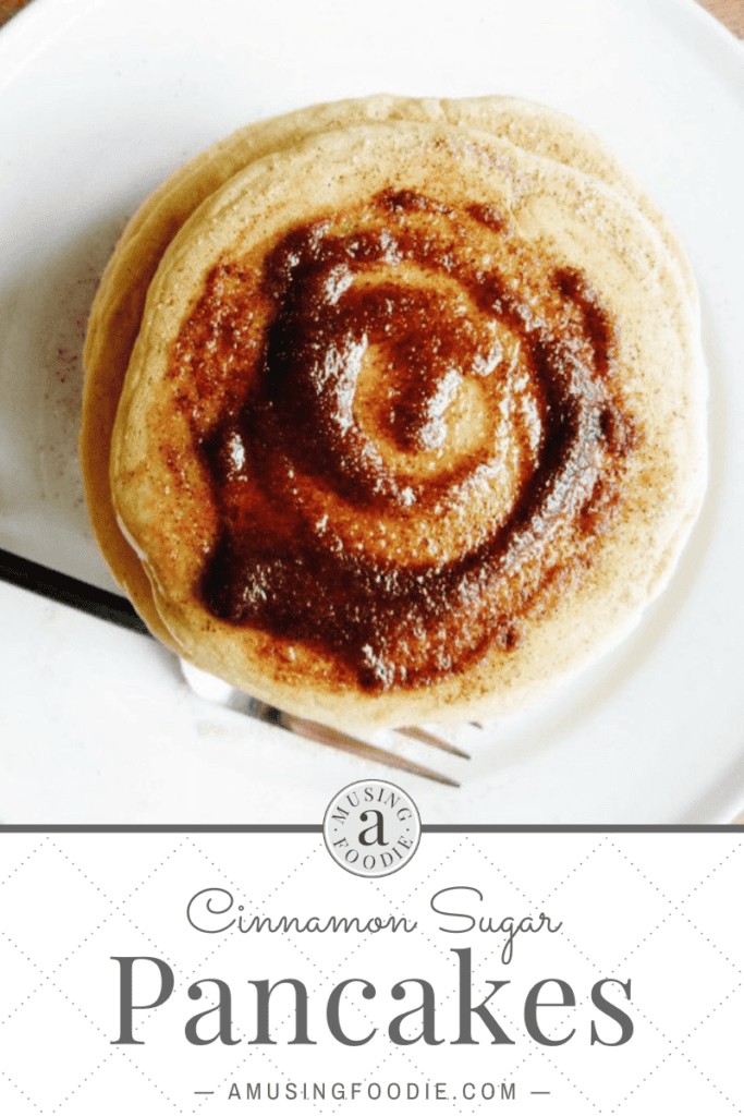 Cinnamon sugar pancakes on a plate.