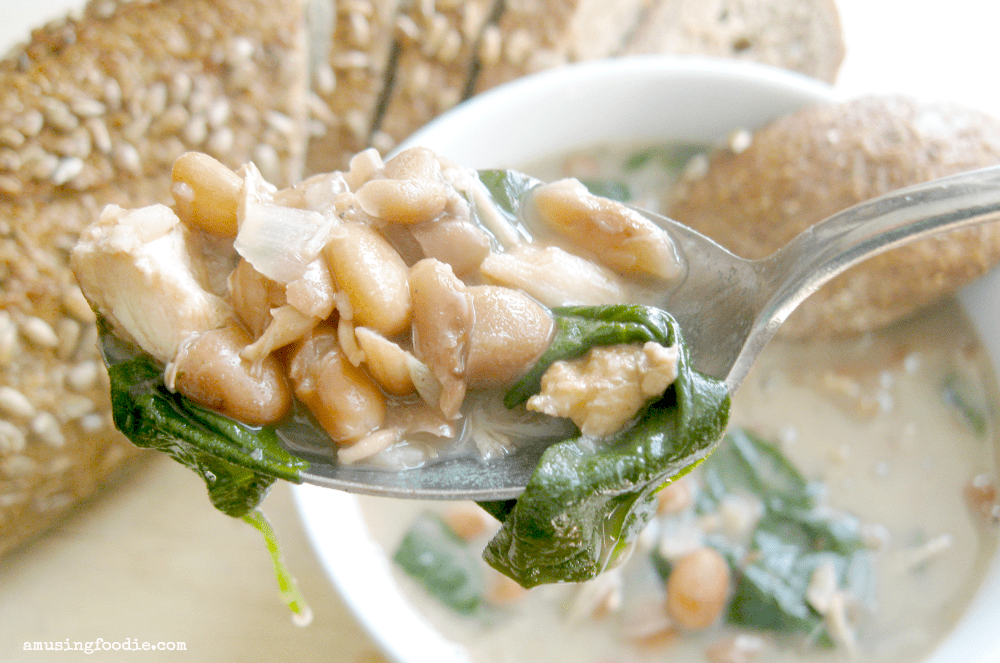 This hearty chicken and pinto bean soup will warm you to the bone!