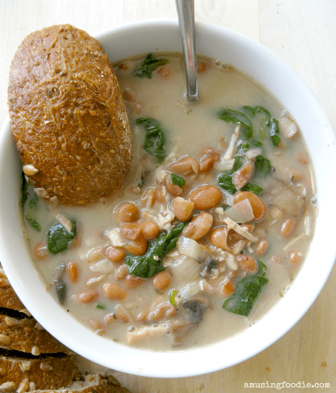 This hearty chicken and pinto bean soup will warm you to the bone!