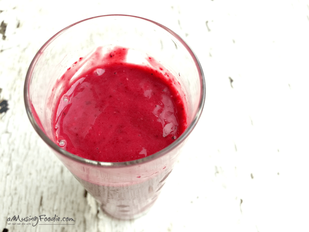 Glass of Berry Cucumber Yogurt Smoothie