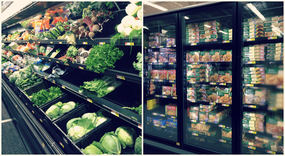 Veggies and Marie Callender's Pot Pies at Walmart