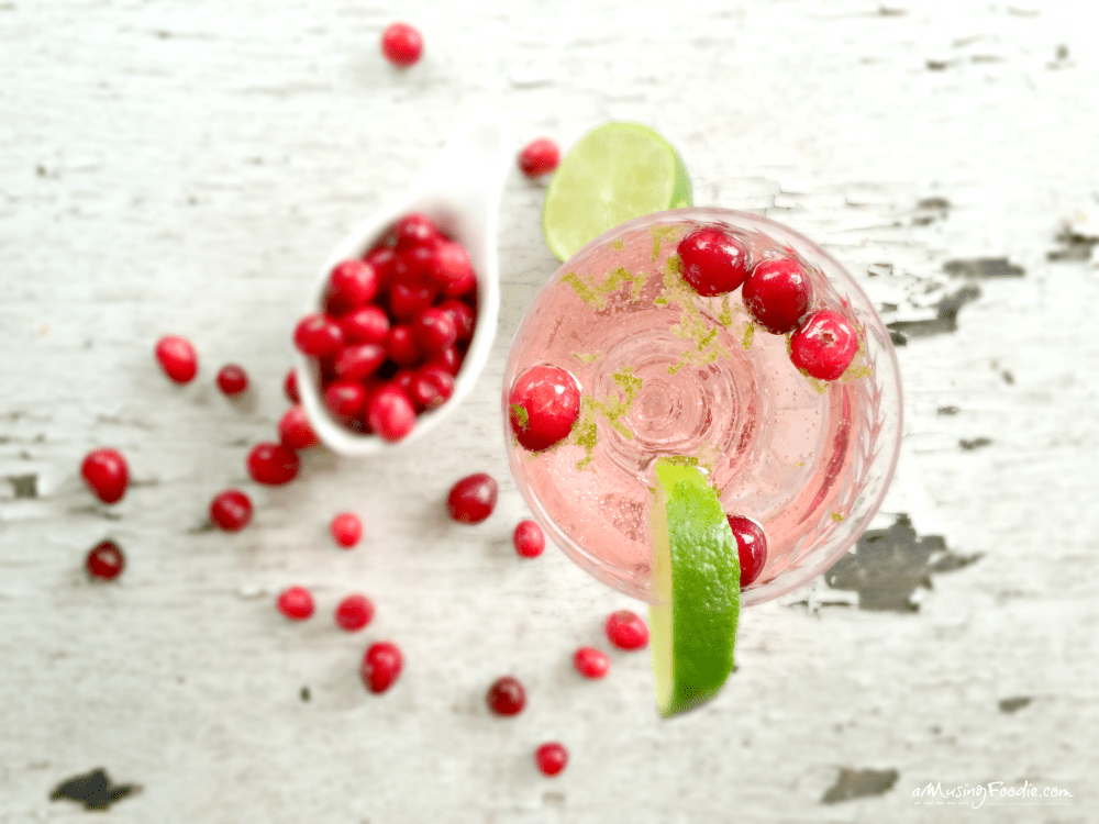 Sparkling Cranberry Blackcurrant Lime Cocktails