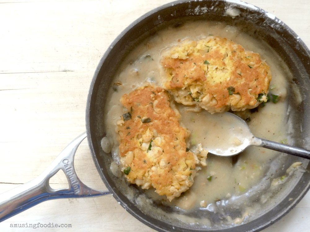 This vegetarian Salisbury "steak" is prepared the same way as the traditional recipe, including simmering in a savory gravy before devouring with creamy mashed potatoes.