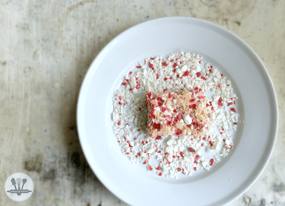 These peppermint sugar cookie bars are a breeze to make and have a fun candy "crunch" from the fresh and flavorful peppermint baking chips!