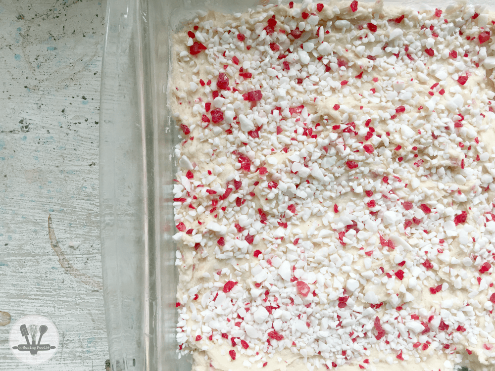 These peppermint sugar cookie bars are a breeze to make and have a fun candy "crunch" from the fresh and flavorful peppermint baking chips!