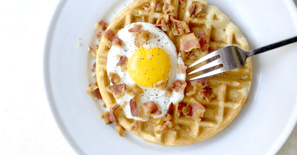 Ham and Cheese Hashbrown Waffles - Damn Delicious