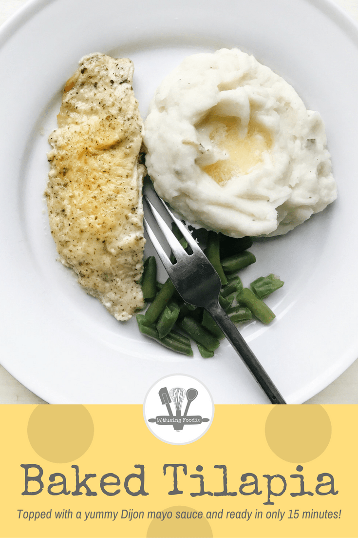 This baked tilapia is topped with a creamy Dijon mayo sauce before being baked in a hot oven for 10 minutes. Another quick weeknight meal to add to the rotation!
