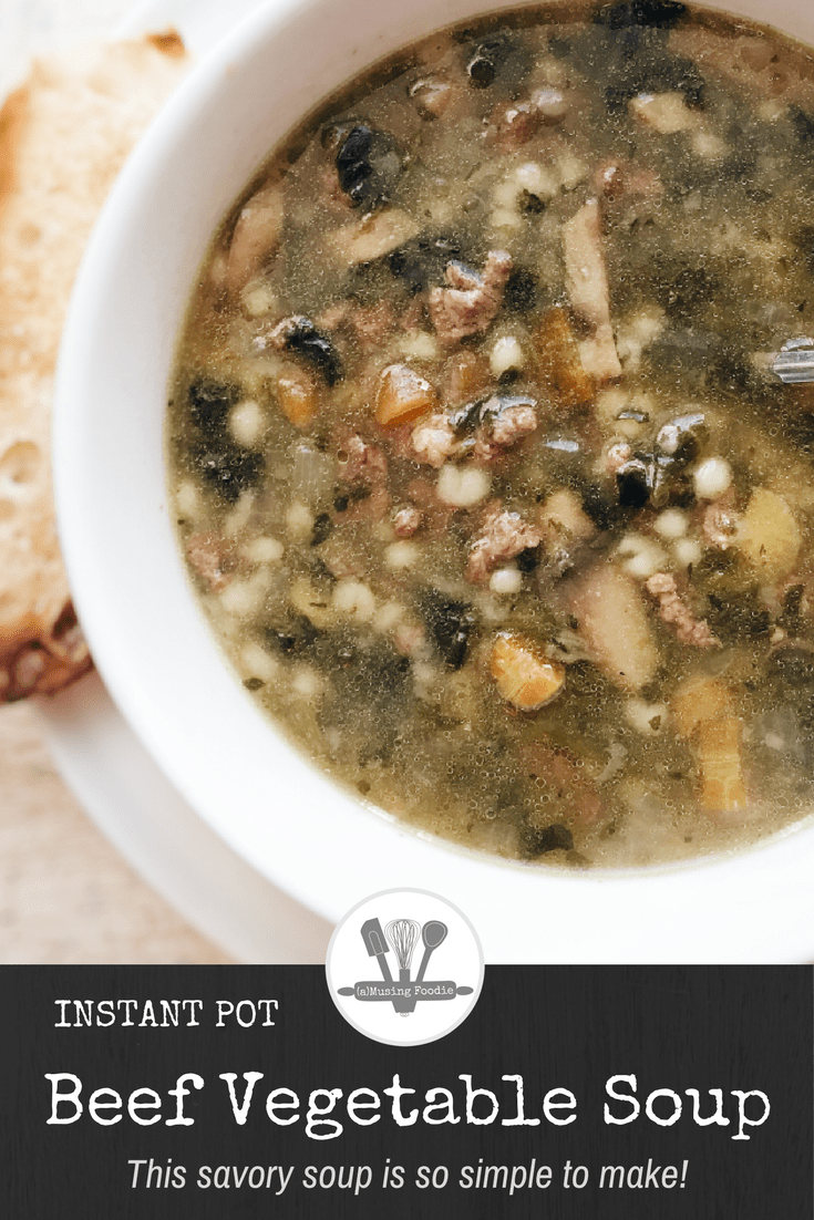 This savory beef vegetable soup is so simple to make in your Instant Pot!