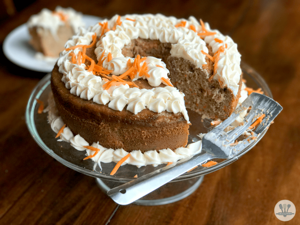 This super easy carrot cake is full of flavor, loaded with spices, and perfect for fall!