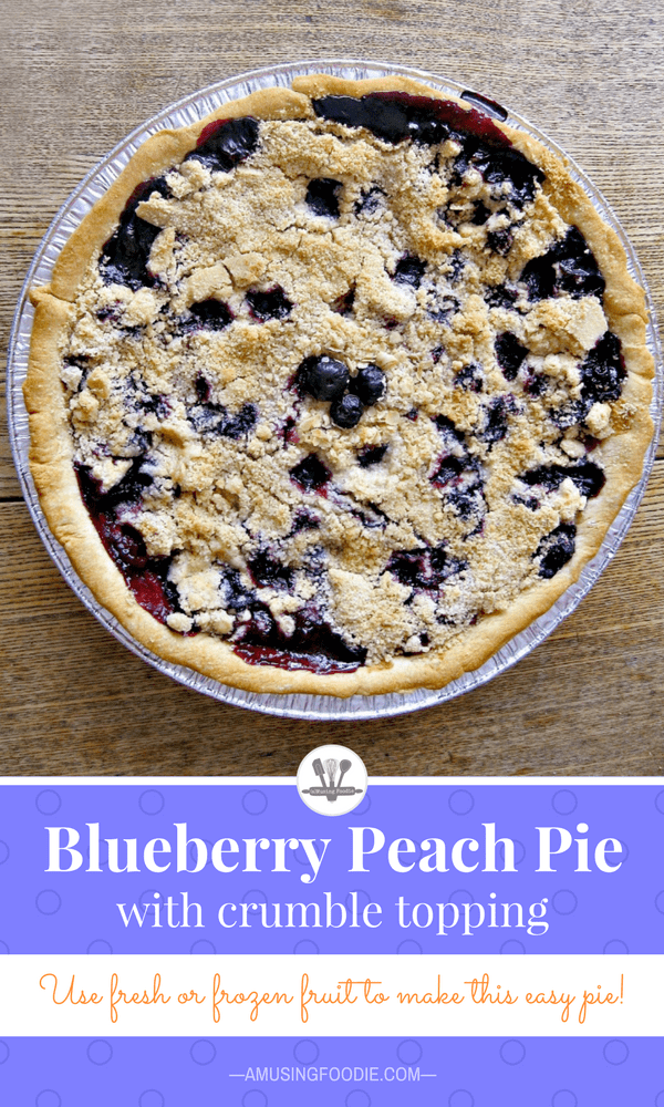 Use fresh or frozen fruit to make this easy and delicious blueberry peach pie!