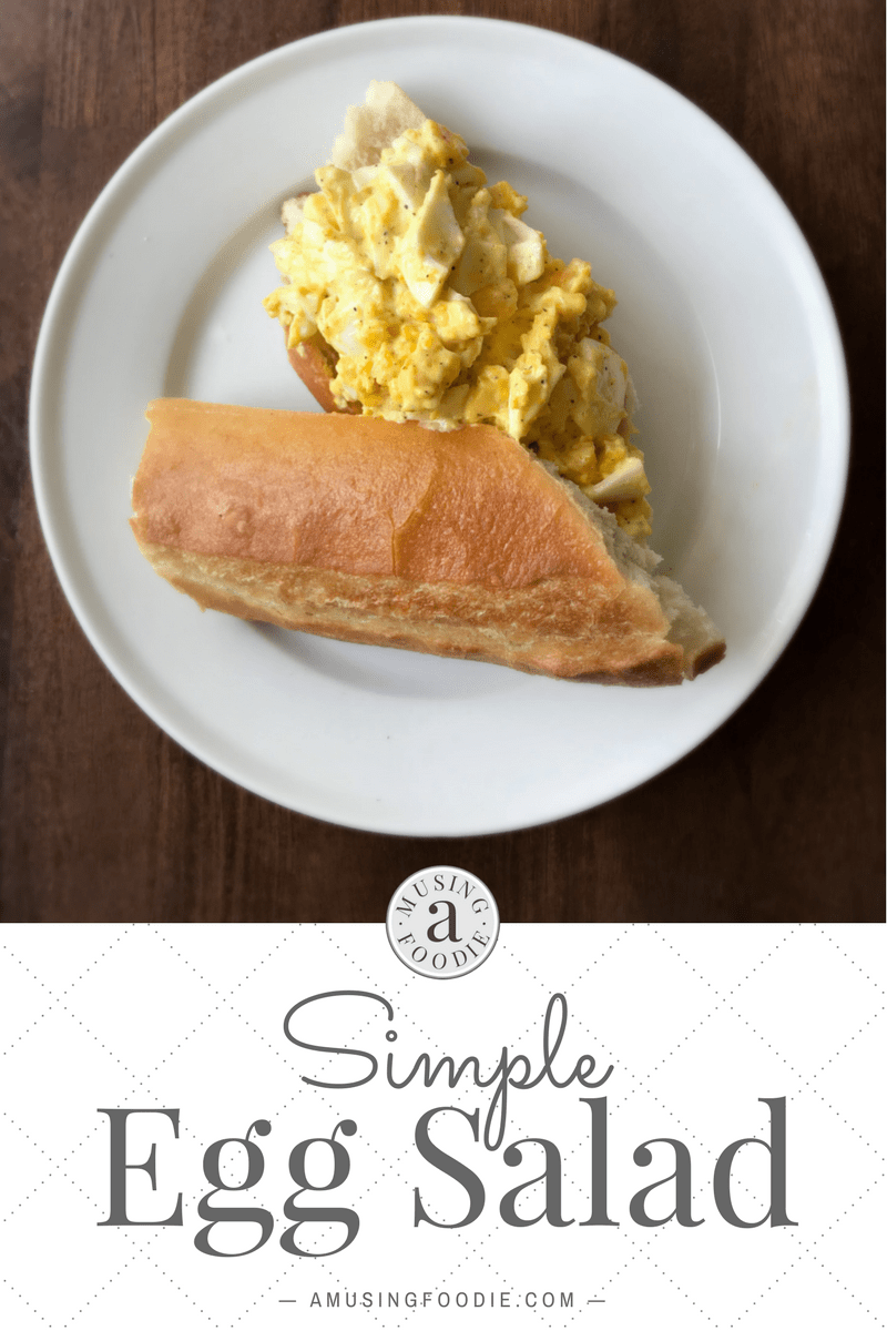 This creamy simple egg salad makes a tasty sandwich or is the perfect addition to a plate of baby spinach!