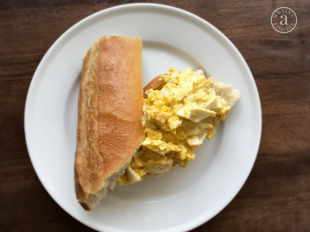 This creamy simple egg salad makes a tasty sandwich or is the perfect addition to a plate of baby spinach!