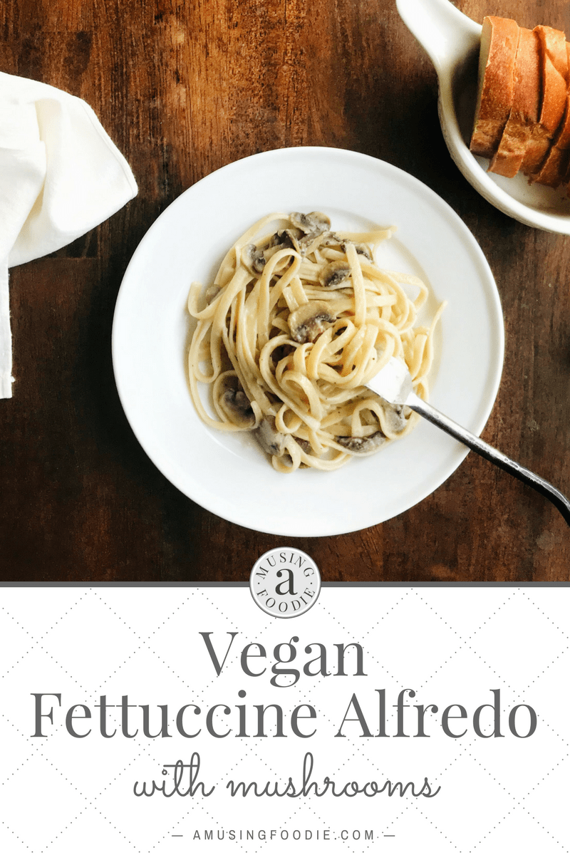 Enjoy a vegan fettuccine alfredo, full of savory sautéed mushrooms, that's just as creamy and comforting as a classic recipe.