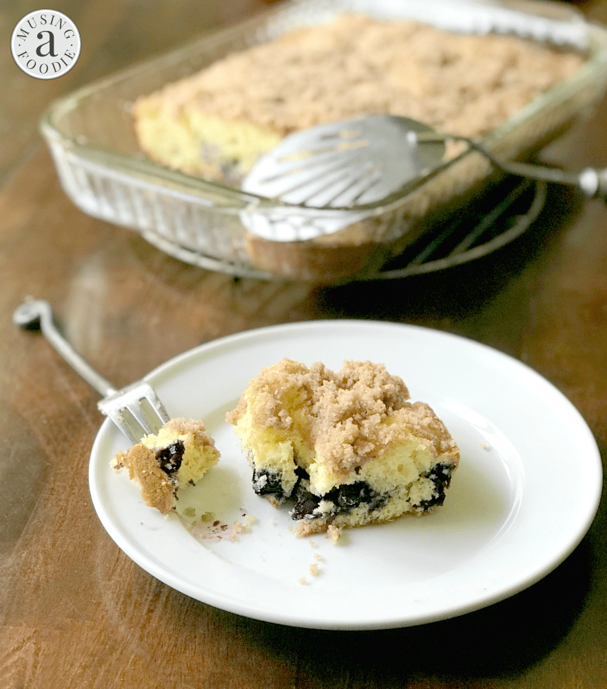 This blueberry muffin cake is all the mouth-watering flavor of traditional blueberry muffins—complete with a yummy crumble topping! —without the fuss of filling tins or storing individual muffins.