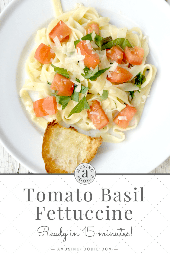 This simple, versatile tomato basil fettuccine is ready in fifteen minutes!