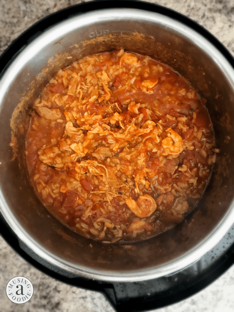 This shrimp and chicken jambalaya made in an Instant Pot is a simple and unique take on the traditional, melt-in-your-mouth savory stew.