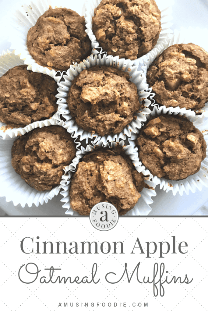 These cinnamon apple oatmeal muffins made with whole wheat flour are a perfect hearty grab-n-go breakfast or snack option.
