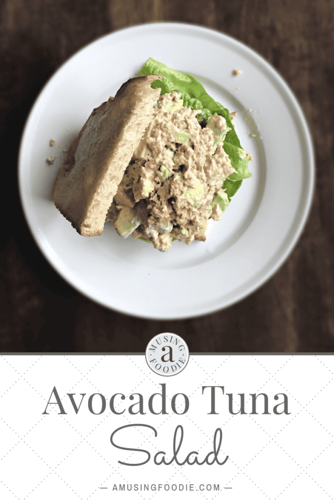 This avocado tuna salad is creamy and delicious, with just the right amount of salt and tang. Perfect eaten on toasted sour dough bread or atop a piece of butter lettuce!