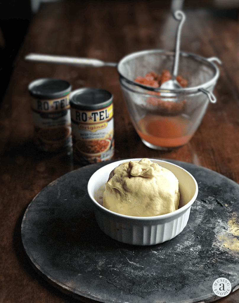 This mouth-watering ooey-gooey baked brie with RO*TEL is a fun and festive appetizer that's perfect for holidays and entertaining!