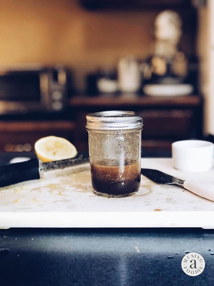 Homemade lemon balsamic vinaigrette.